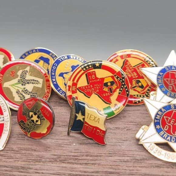 VINTAGE Texas Motorcycle Team Hat Pins - Picture 3 of 6